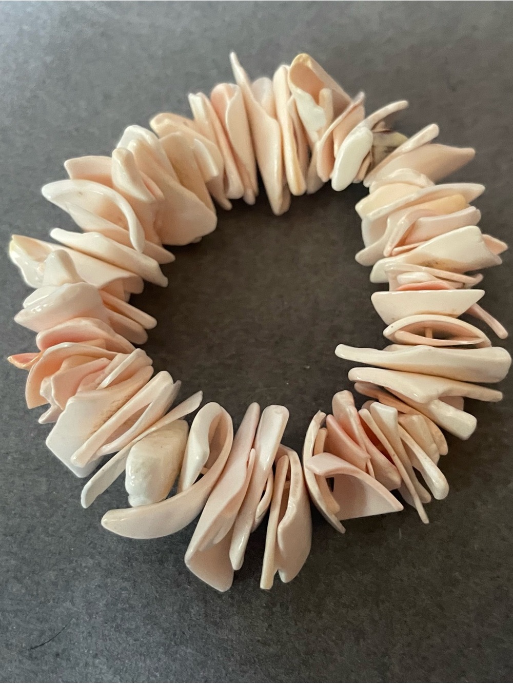 Pink Shell Chip Stretch Bracelet